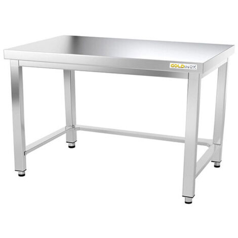 Table de travail en inox soubassement 1600 x 800 mm avec renfort PREMIUM - GOLDINOX (1/4)