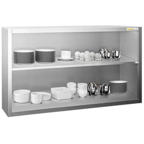 Placard mural inox 1600x400 mm - Hauteur 1000 mm ouvert PREMIUM - GOLDINOX (1/4)