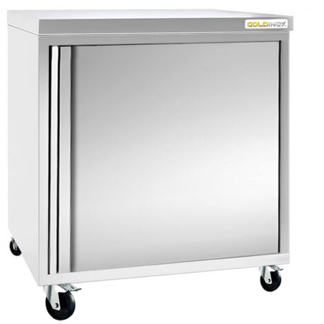 Meuble bas inox 600x700 mm sur roulettes PREMIUM - GOLDINOX (1/2)