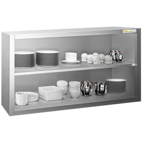 Placard mural inox 1000x400 mm - Hauteur 650 mm ouvert PREMIUM - GOLDINOX (1/4)