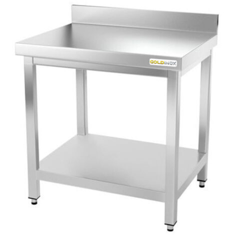 Table de travail en inox 500 x 500 mm adossée PREMIUM - GOLDINOX (1/4)