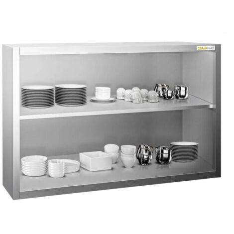 Placard mural inox 1200x400 mm - Hauteur 1000 mm ouvert PREMIUM - GOLDINOX (1/4)