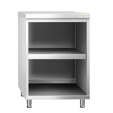 Meuble bas inox ouvert 600x700 mm PREMIUM - GOLDINOX (1/4)