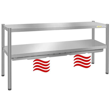 Passe-plat inox chauffant 1800 x 350 mm - Hauteur 700 mm PREMIUM - GOLDINOX