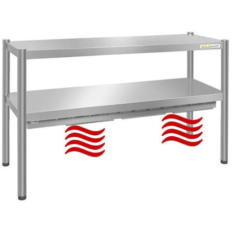 Passe-plat inox chauffant 1600 x 350 mm - Hauteur 700 mm PREMIUM - GOLDINOX