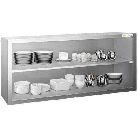 Placard mural inox 1600x400 mm - Hauteur 650 mm ouvert PREMIUM - GOLDINOX (1/4)