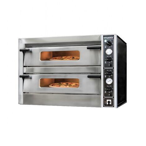 Four à pizza double électrique 6 + 6 x Ø34 cm LARGE (12 kW - 380V) PREMIUM - GOLDINOX