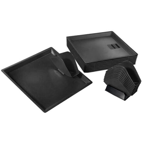 Lot de 15 plateaux de service à kébab + 15 pinces porte-sandwich - NOIR (1/3)