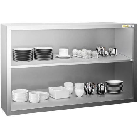 Placard mural inox 1200 x 400 mm / Hauteur 800 mm ouvert PREMIUM - GOLDINOX (1/2)