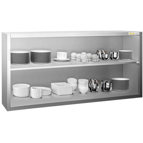 Placard mural inox 2000x400 mm - Hauteur 800 mm ouvert PREMIUM - GOLDINOX (1/4)
