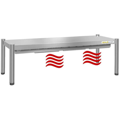 Passe-plat inox chauffant 1400 x 350 mm - Hauteur 400 mm PREMIUM - GOLDINOX