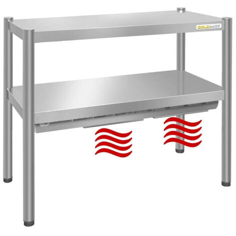 Passe-plat inox chauffant 1000 x 350 mm - Hauteur 700 mm PREMIUM - GOLDINOX