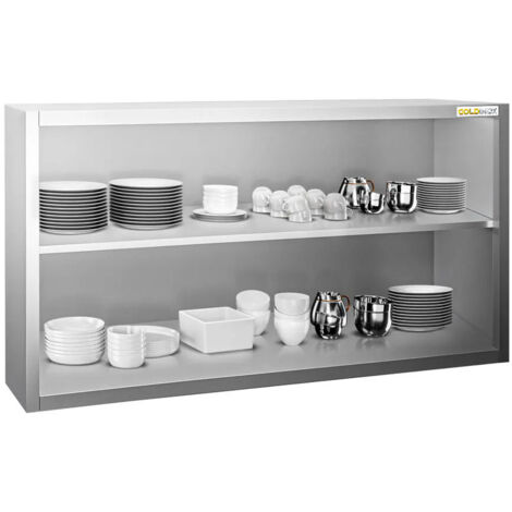 Placard mural inox 1600 x 400 mm / Hauteur 800 mm ouvert PREMIUM - GOLDINOX (1/2)