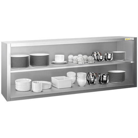 Placard mural inox 1800x400 mm - Hauteur 650 mm ouvert PREMIUM - GOLDINOX (1/4)