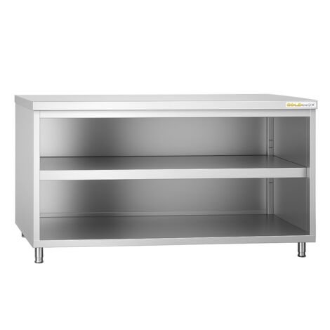 Meuble bas inox ouvert 1800x700 mm PREMIUM - GOLDINOX (1/4)