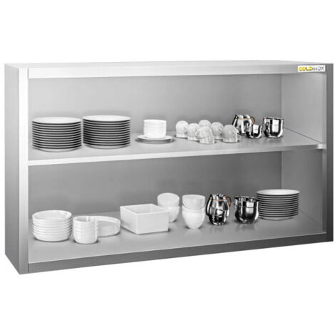Placard mural inox 1600x400 mm - Hauteur 800 mm ouvert PREMIUM - GOLDINOX (1/4)