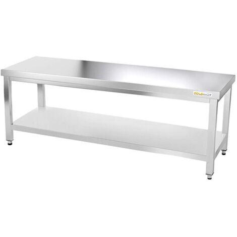 Table de travail en inox soubassement 1800 x 600 mm PREMIUM - GOLDINOX (1/4)