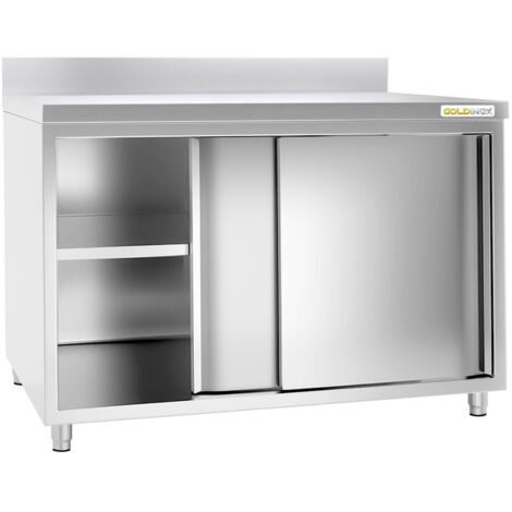 Meuble bas inox 1500x800 mm adossé PREMIUM - GOLDINOX (1/4)