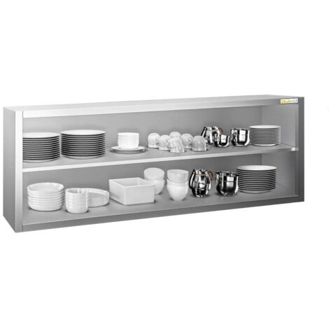 Placard mural inox 2000x400 mm - Hauteur 650 mm ouvert PREMIUM - GOLDINOX (1/4)