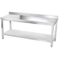 Table de travail en inox 1800 x 800 mm adossée PREMIUM - GOLDINOX