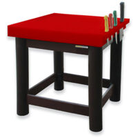 Table de boucher PREMIUM entièrement en polyéthylène avec porte-couteaux - 700 x 700 mm / GOLDINOX