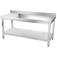Table de travail en inox soubassement 1600 x 500 mm adossée PREMIUM - GOLDINOX