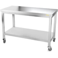 Table de travail en inox 1600 x 700 mm sur roulettes / GOLDINOX