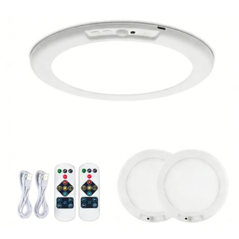 Plafonnier LED - - Détecteur de Mouvement - Rechargeable - Télécommande - 2 Paquets (1/5)