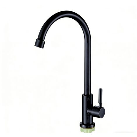 Robinet de Cuisine Noir en Acier Inoxydable 304 - Pivotant - Haute Pression (1/5)