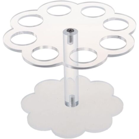 Porte-cornets de glace amovible en acrylique avec 8 trous, idéal pour contenir des glaces, des gâteaux et des desserts. (1/5)