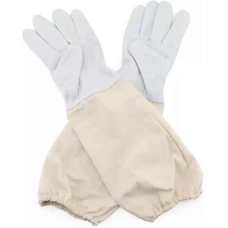 Gants D'apiculture, Gants Protégés pour Apiculteur, Matériel Apicole, Convient à La Plupart des Hommes ou des Femmes, un Outil Essentiel pour Les Apiculteurs de Conservation, Blanc (1/5)