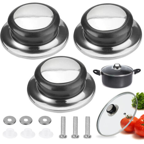 Perles pour couvercles de casseroles, poignées de couvercles de casseroles en acier inoxydable, perles en plastique, accessoires pour poignées de couvercles de casseroles en bakélite (1/5)