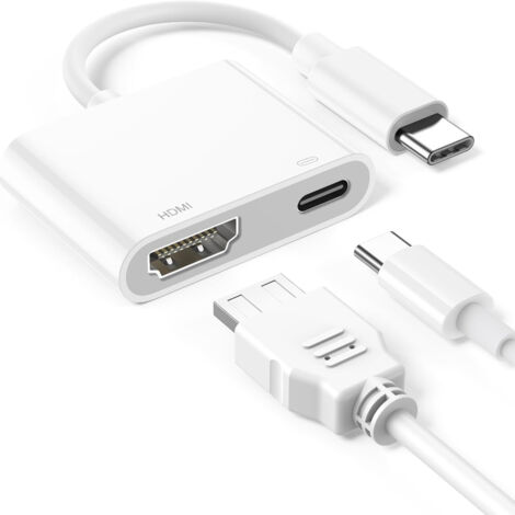 Adaptateur USB-C vers HDMI 100 W, hub 2-en-1 pour tablettes/ordinateurs portables/téléviseurs/moniteurs/projecteurs Apple et Samsung Galaxy (vidéo et audio 4K). Adaptateur AV numérique. (1/5)