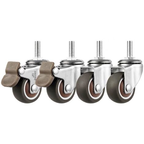 Roulettes universelles pour supports de rangement, roulettes en TPR, roulettes pour meubles et roulettes pour appareils électroménagers à fonctionnement silencieux. (1/5)
