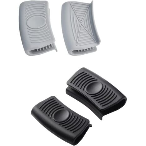 Manchons de poignée de casserole isolés en silicone, anti-brûlures et antidérapants, protège-oreilles de casserole en silicone (1/5)
