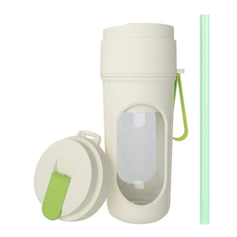Juicer Small Portable Household Multi-function Fruit Juicer Wireless Electric Juicer Cup - [Avocado Green] English Color Box (1/5)