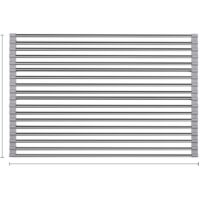 égouttoir d'évier pliable en acier inoxydable (gris) (47 x 35 cm) (18 pièces)