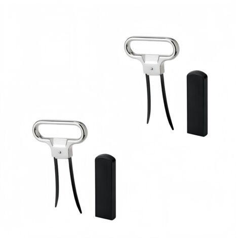 2 pièces Tire-bouchon à double lame 6,5 x 11 cm, argenté, acier inoxydable Compact, léger, étui rigide inclus Extraction des bouchons abîmés, accessoire à vin (1/5)