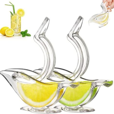 Presse à Main Citron Individuel Design Deluxe, Presse-Agrumes Manuel en Acrylique Vaisselle de Service Transparente(2PCS Blanc) (1/4)
