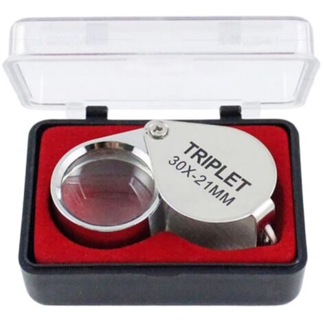 Loupe Bijoutier,Loupe de Poche 30x21mm Loupe Verre Loupe Pliable Loupe de bijoutier pour Horloger Bijoutier Pierres Précieuses Timbres (1/5)