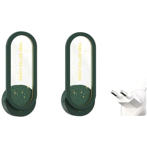 Lot de 2 purificateurs d'air à brancher pour la maison - Générateur d'ions négatifs portables - Désodorisant ionique pour les odeurs d'animaux domestiques, les odeurs de cuisine, la poussière (1/5)