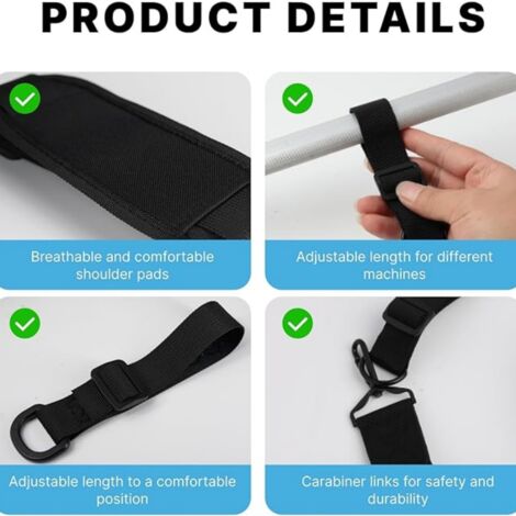 Harnais De Ski Réglable 2 Pièces – Sangle De Transport Pour Skis Et Bâtons, Confortable Et Portable