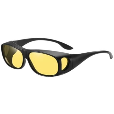 Lunettes de Nuit Polarisées, protection UV anti reflet pour homme et femme,lunette jaune conduite de nuit lunettes polarisées enveloppantes pour conduite, pêche, golf (lentille de vision nocturne) (1/5)