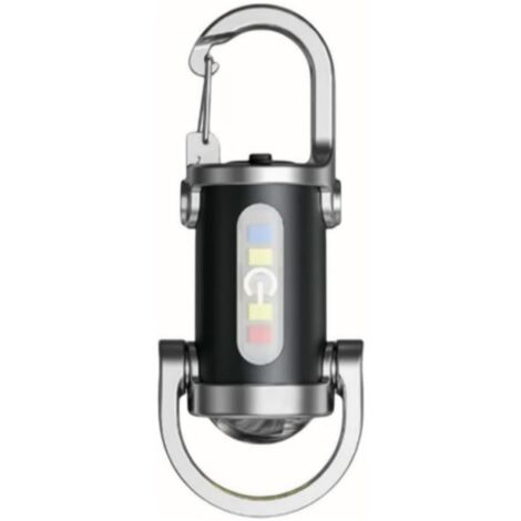 Mini lampe de poche porte-clés étanche 1200 lm super lumineuse, compacte et portable avec fonction de chargement de téléphone (noir) (1/5)