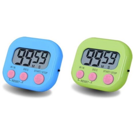 Minuteur de cuisine numérique électronique avec écran LCD transparent, fonction de comptage vers le haut et vers le bas, 3 grands boutons marche/arrêt (1/5)