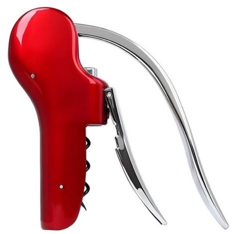 Tire-bouchon de luxe, ouvre-bouteille avec coupe-capsule intégré, rouge (1/5)