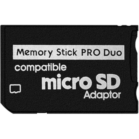 Adaptateur Memory Stick, carte Micro SD vers Memory Stick PRO Duo MagicGate compatible avec appareils photo, caméscopes, téléphones portables et PSP 1000/2000/3000 (1/5)