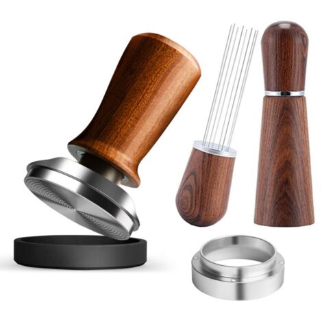 Kit 51mm,Tasseur Café,WDT Outil,Anneau de Dosage et Tapis en Silicone Set,Accessoires Machine Expresso Compatible Porte-filtre 51mm (1/5)