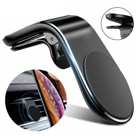 Support magnétique pour téléphone de voiture, à fixer sur la grille d'aération. Compatible avec iPhone 11 Pro Max, XR, XS Max, X, 8, 7, 6s Plus, Samsung S20, S10+ et A70. (1/5)