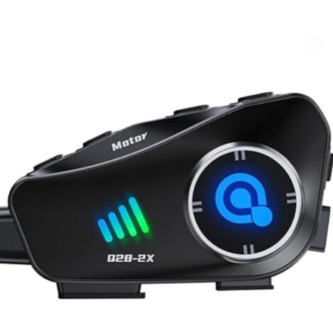 Caméra tout-en-un 1080p pour casque de moto avec oreillette Bluetooth 5.3, enregistrement grand angle 120°, étanchéité IP66, audio HD et fonction talkie-walkie
